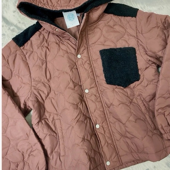 white birch Jackets & Blazers - White Birch Quilted Puffer Jacket - Pink and Black